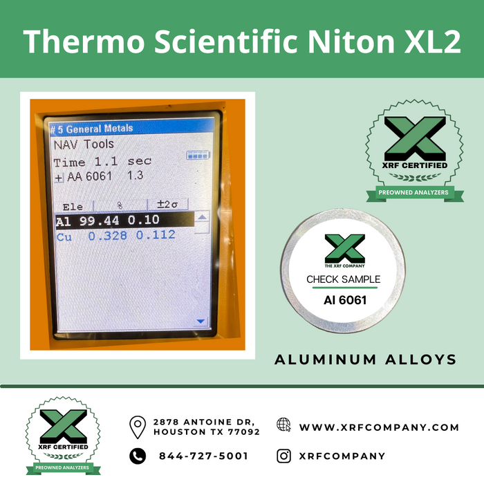 Lease to Own XRF Company Certified Pre-owned Thermo Niton XL2 800 XRF Gun for PMI Testing Standard Alloys (SKU #884)