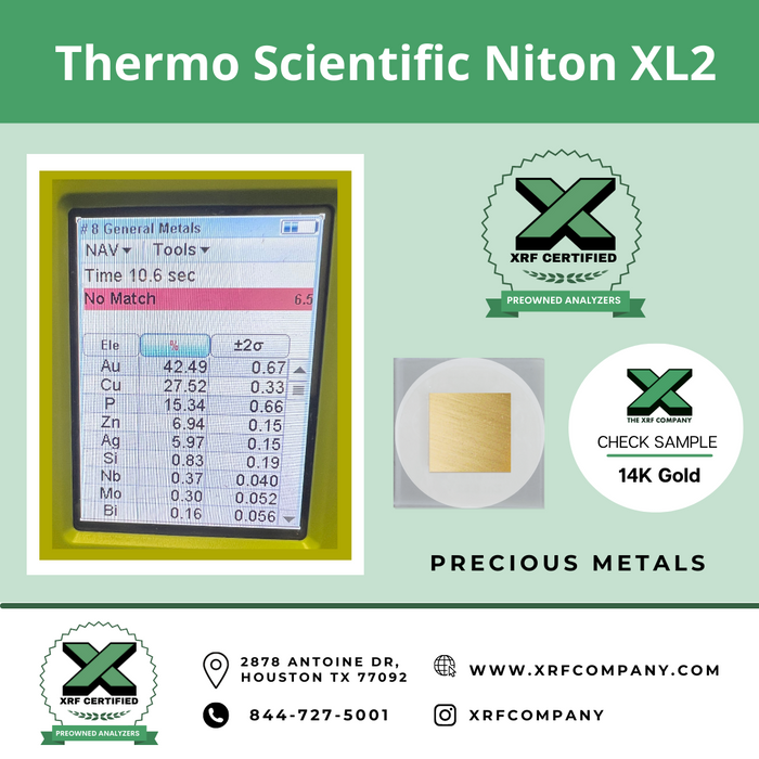 XRF Company Certified Pre-owned Factory Refurbished Thermo Niton XL2 980 PLUS XRF Gun with Camera for PMI Testing: Metal Alloys (SKU #897)