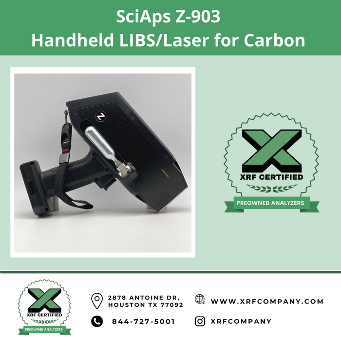 XRF Company SciAps Handheld LIBS LASER Analyzer 903 PMI Gun for Carbon Steel + Low Alloy Steel + Stainless Steel + Analysis of Carbon Equivalency + Weldability + L-Grade Stainless
