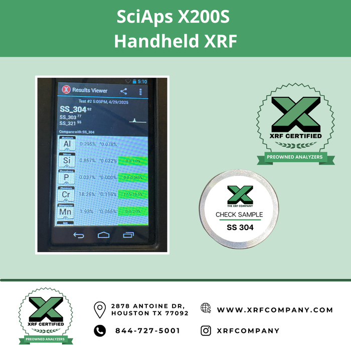 The XRF Company Certified Refurbished XRF Analyzer SciAps X200S for Metal Alloys (SKU #239)