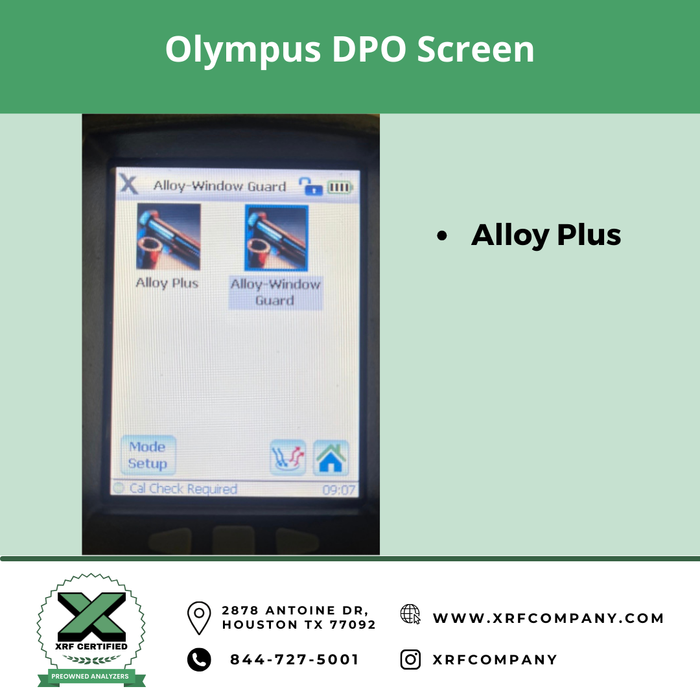 XRF Company Certified Preowned Used Handheld XRF Analyzer Olympus DPO - 2000 - C Alloy Plus  (SKU #689)