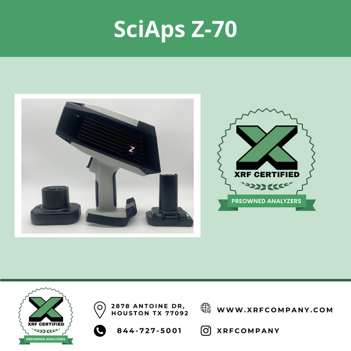 NEW XRF Company SciAps Z-70 Handheld LIBS LASER Analyzer&amp; PMI Gun for Scrap Metal Sorting &amp; PMI Testing of Aluminum Alloys + Stainless Steel + Low Alloy Steel + Titanium + Nickel + Cobalt + Copper Alloys (SKU #231)