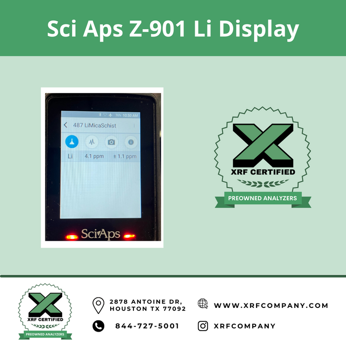 XRF Company SciAps Handheld LIBS LASER Z -901 Analyzer & Lithium Gun for Lithium Testing (SKU: #201)