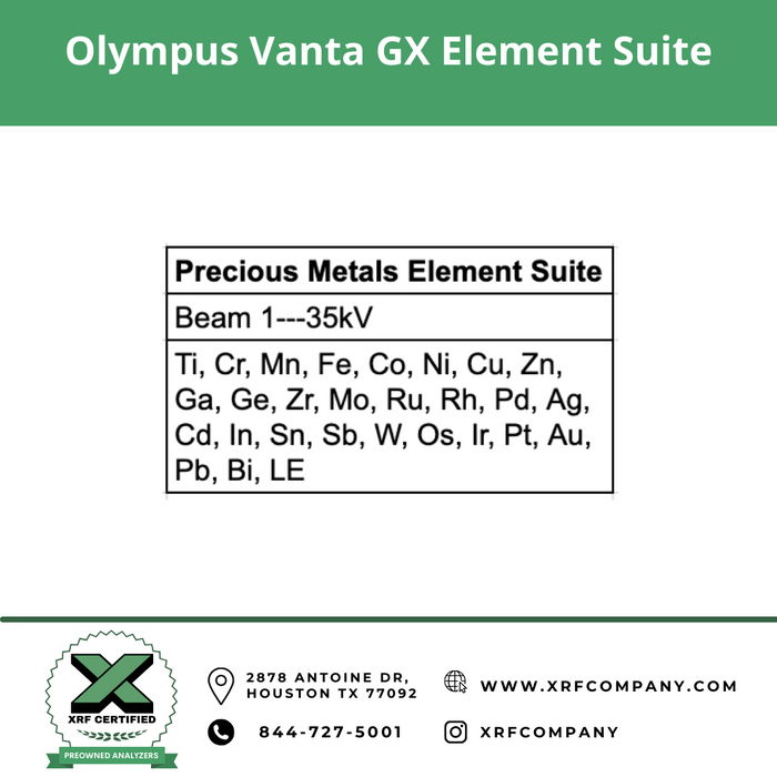 Gold Precious Metal BenchTop XRF RENTAL Analyzer - Olympus Vanta GX