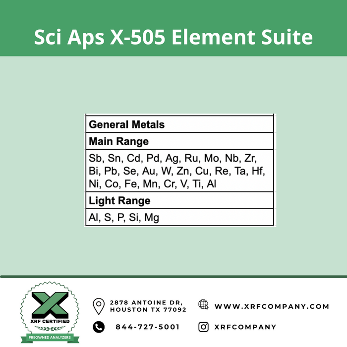 Metal Fabrication HandHeld XRF RENTAL Analyzer - SciAps X-505