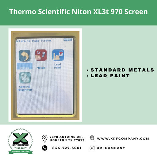 Certified Pre-Owned- Thermo Scientific Niton XL3t XRF 980 XRF Analyzer & PMI Gun for Scrap Metal Recycling & PMI Testing of Stainless Steel + Low Alloy Steel + Titanium + Nickel + Cobalt + Copper Alloys & Soil + Lead Paint (SKU#860)