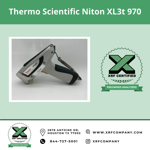 XRF Certified Pre-Owned- Thermo Scientific Niton XL3t 950 XRF Analyzer & PMI Gun for Scrap Metal Recycling & PMI Testing of Stainless Steel + Low Alloy Steel + Titanium + Nickel + Cobalt + Copper + Aluminum + Plastic & Consumer Goods (SKU #827)