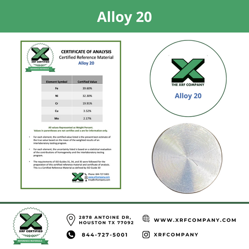 XRF Metal Standard Alloy 20