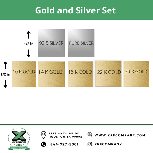 Gold and Silver Standard Set - Certified Reference Materials - Precious Metals - For XRF Analyzers