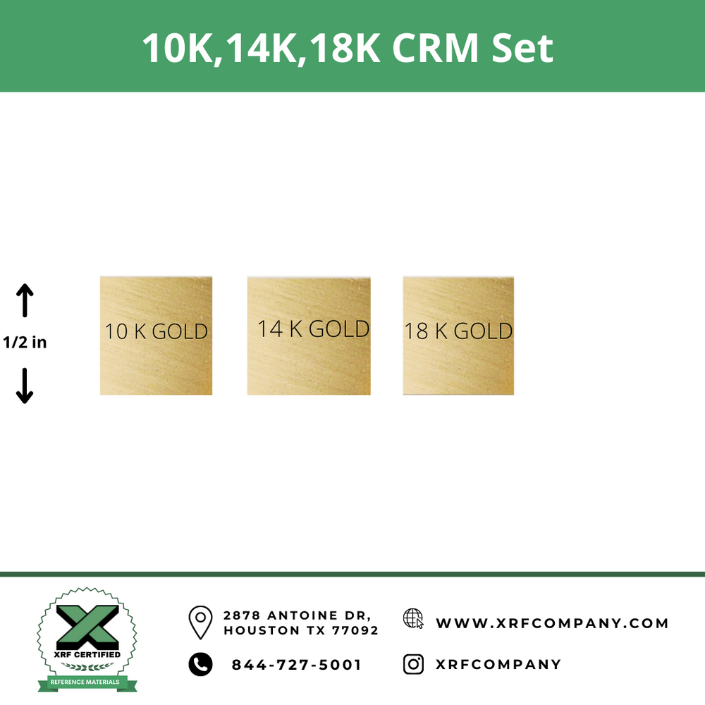 10K/14K/18K Gold CRM Set - Certified Reference Materials - Precious Metals - For XRF Analyzers