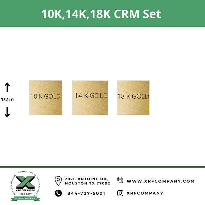 10K/14K/18K Gold CRM Set - Certified Reference Materials - Precious Metals - For XRF Analyzers