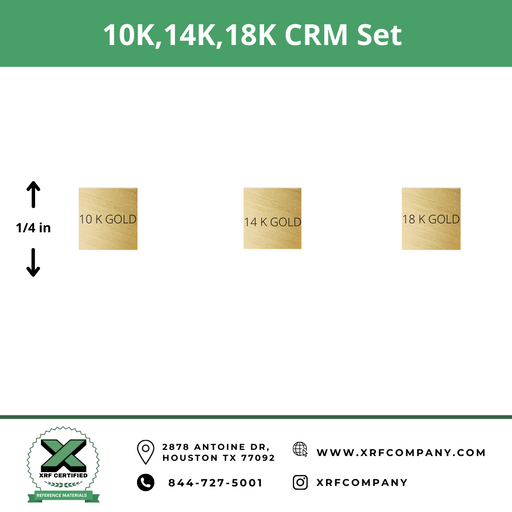 10K/14K/18K Gold CRM Set - Certified Reference Materials - Precious Metals - For XRF Analyzers