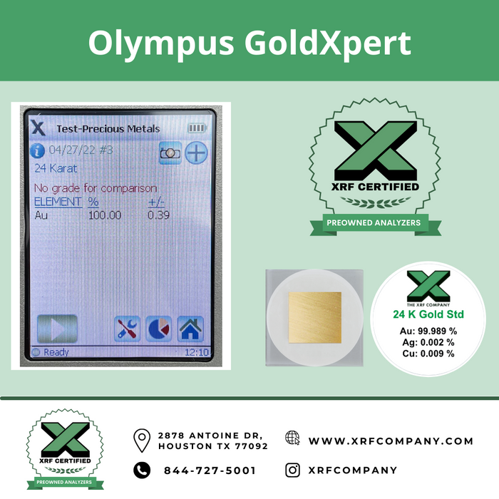XRF Certified RENTAL Olympus GoldXpert XRF Analyzer For Precious Metal - Monthly Rental Rate Below: