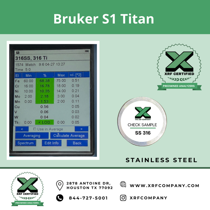 XRF Company Certified Lease to Own Bruker S1 Titan Handheld Analyzer For Metal Recycling